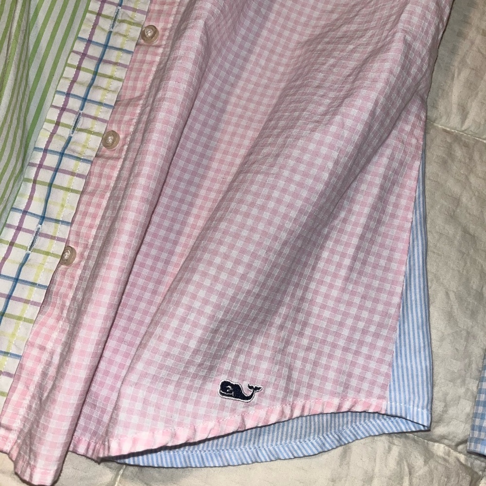 Vineyard Vines Mixed Media Striped Button-Up Shirt size 6 100% cotton - Picture 3 of 10